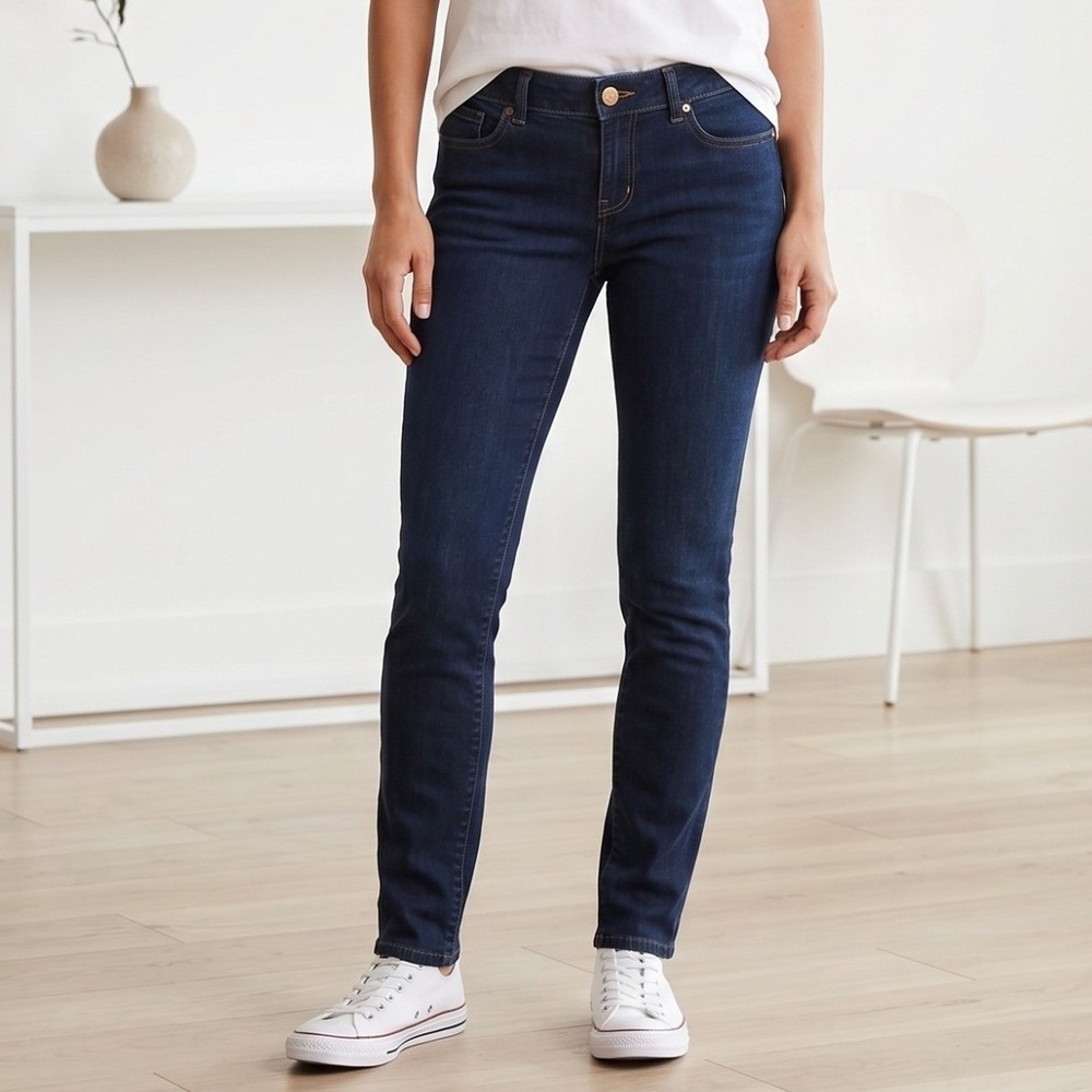 Eddie Bauer Women's Skinny Jeans Size 10 Dark Wash Slightly Curvy Fit
